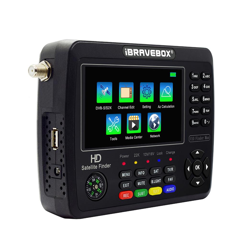 IBRAVEBOX V10 Finder Max HD Поиск сигнала спутникового телевидения DVB-S/S2/S2X Цифровой портативный измеритель сигнала