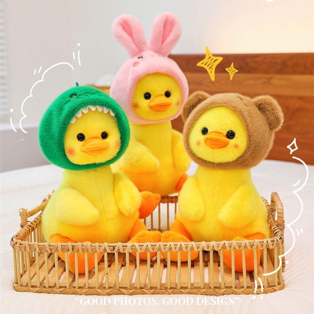 PP Cotton Dinosaur Hood Duck Plush Toys Soft Rabbit Hood Duck Stuffed Doll  Kids