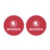 2Pcs Car Logo Coaster Anti-skid Anti-noise Water Cup Pad For Skoda Octavia Kodiaq Superb Rapid Karoq Fabia Kamiq Citigo Vision
