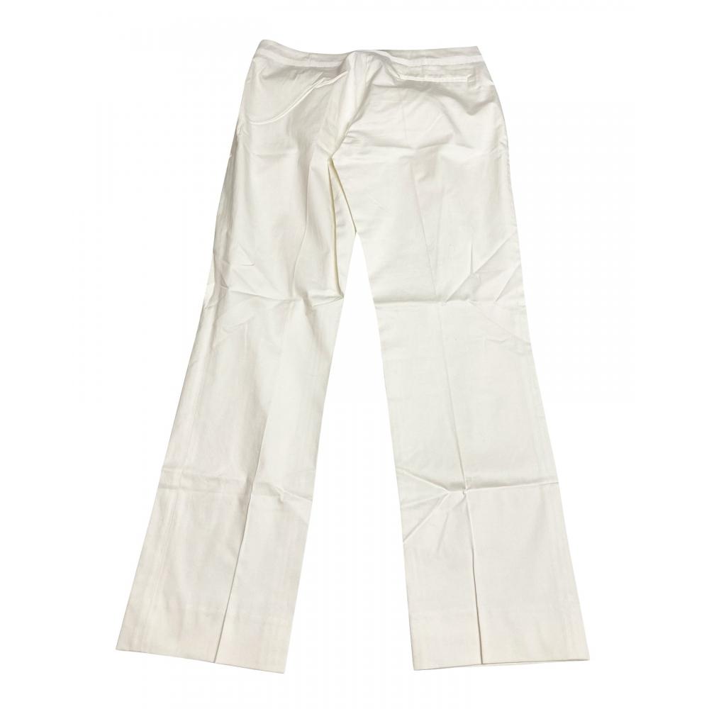 Salvatore Ferragamo White Trousers In White Silk White