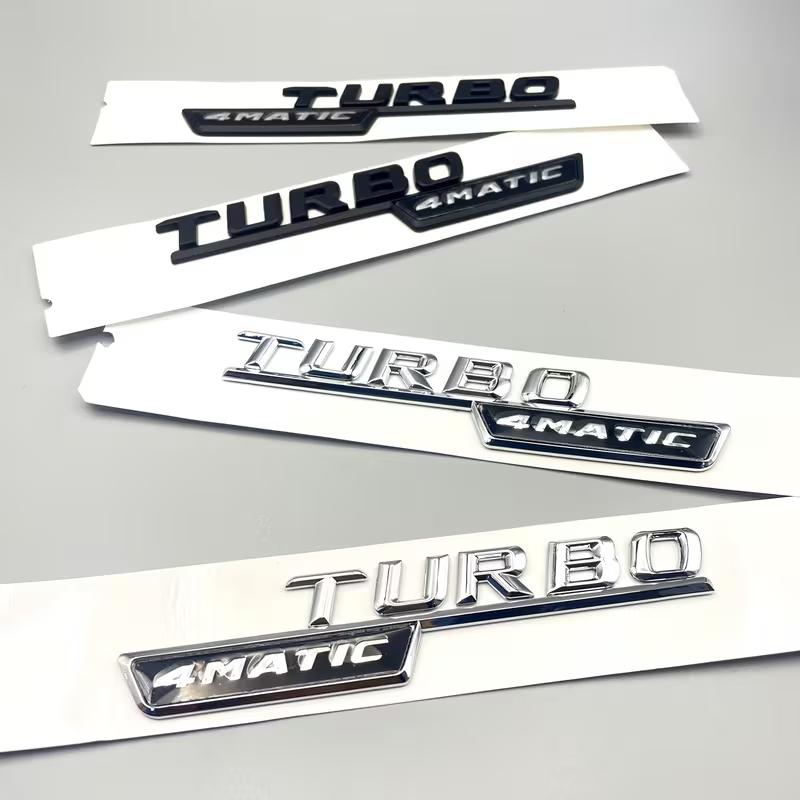 2 шт. 3D ABS Буквы TURBO 4MATIC Plus Логотип Наклейка на крыло автомобиля Боковая Наклейка Эмблема Значок Для C117 W117 GLE53 GLA45 A45 A35 CLA35 CLA45