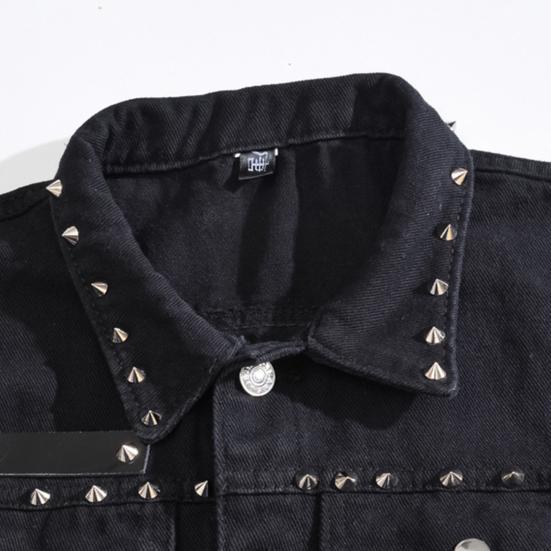 Мужской жилет, однобортный однобортный тонкий жилет с отложным воротником и заклепками без рукавов, уличная одежда