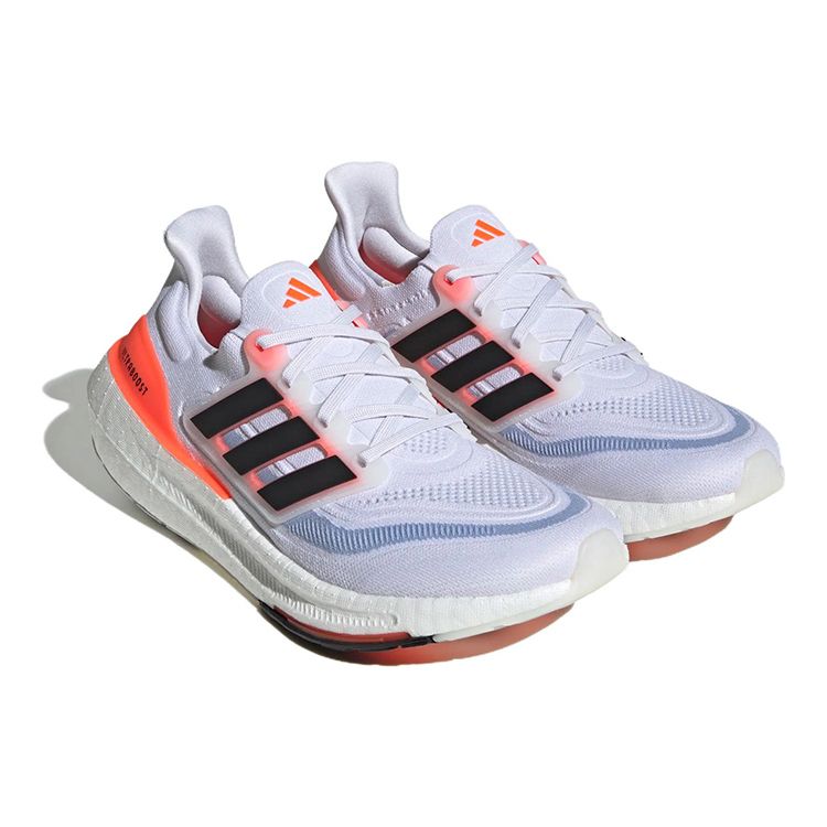 adidas UltraBoost Light White Solar Red Кроссовки унисекс Cloud-White Core-Black HQ6351
