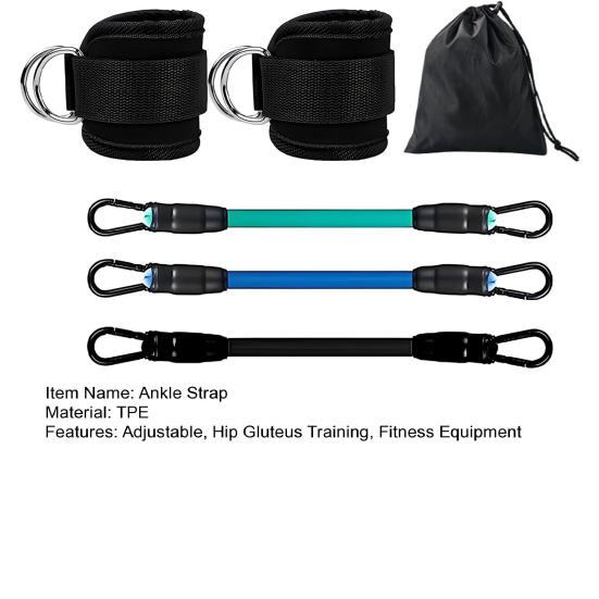 Фитнес ремешок на лодыжку с 3 эспандерами для тренировки ягодиц, тренировки ног, махов назад, ягодиц, отводящих мышц бедра, упражнений для тела, эспандеры для лодыжек с манжетами