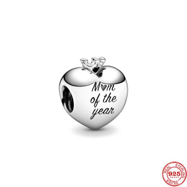 Neastamor Люблю тебя, мама, шарм-бусина в форме сердца, подходит для оригинального браслета, серебро 925 пробы, изготовление модных DIY украшений для женщин, подарок