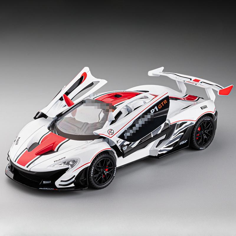 1/22 McLaren P1-GTR Игрушечная модель автомобиля Литой сплав со звуком и светом Функция инерционного механизма заднего колеса Модели транспортных средств Подарки на День детей