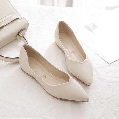 Женские осенние туфли-лодочки на плоской подошве, легкие, простые, для работы, с острым носком, на один педаль, рабочие туфли, мягкая подошва, туфли Дуду