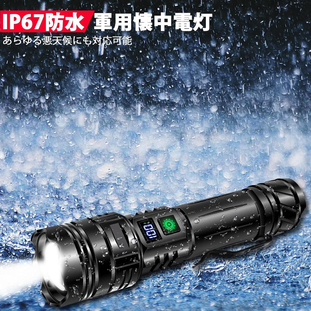 Модернизированный светодиодный фонарик военного назначения, самая сильная яркость, люмены, 5 режимов затемнения, тип зума, алюминиевый сплав, новый яркий ЖК-цифровой дисплей, 5000 мАч