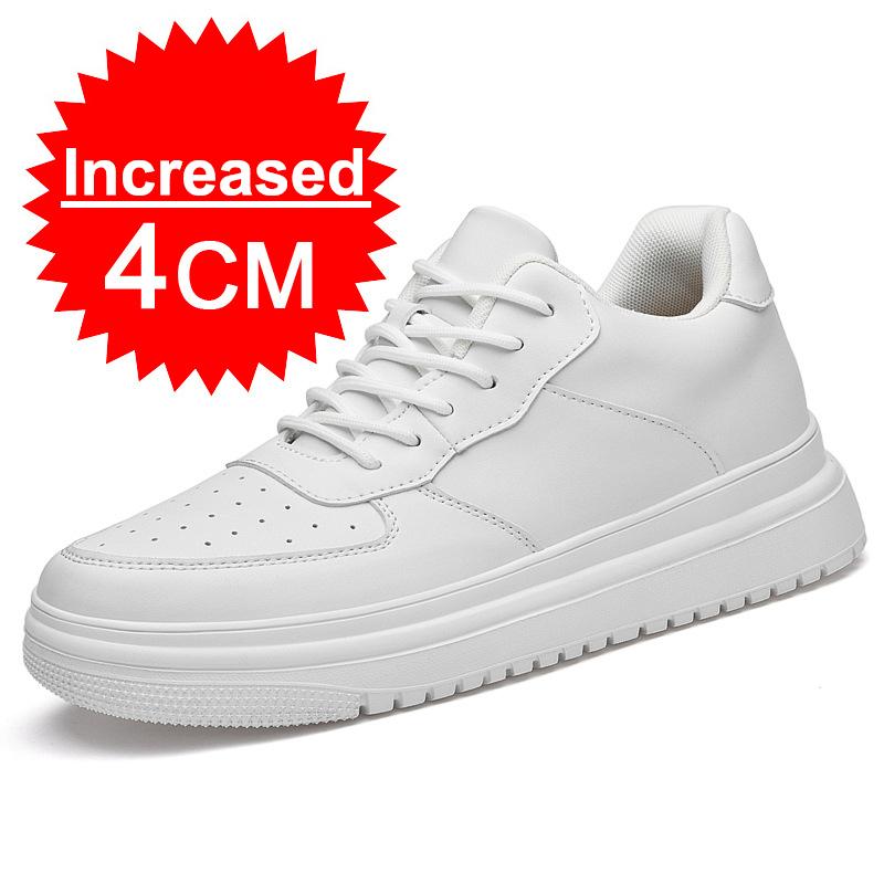 Men Leather Heightening Elevator Shoes Breathable Mesh Height Increase Thick Sole Shoes Man Height Insole 6/8/10CM Men Sneakers