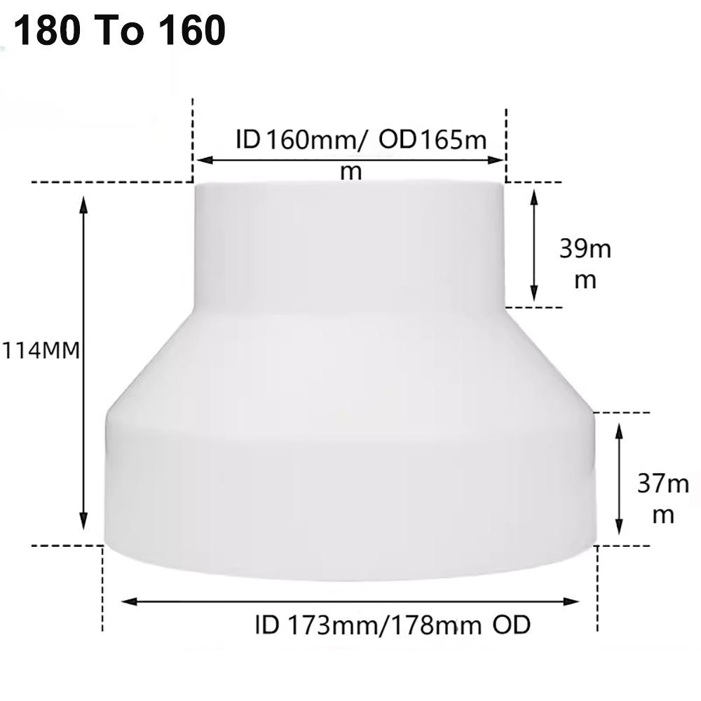 New ABS Exhaust Pipe Reducer Adapter White Portable Ventilation Pipe Fittings Ventilating Pipe Connector