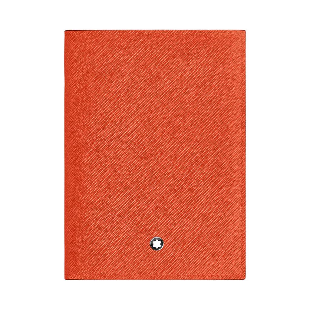 Montblanc Artisan Series Hexagonal White Star Logo Leather Passport Holder Unisex Passport Holder Orange MB221356