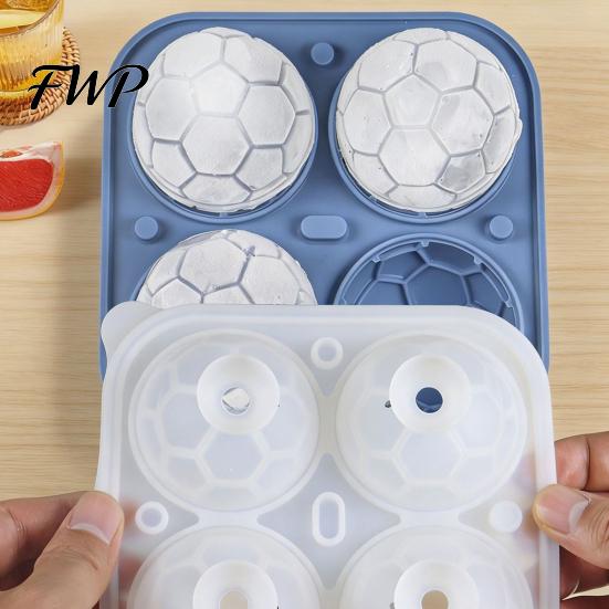 Spherical Cavity Mold Soccer Ball Ice Cube Tray, World Mug Shape Silicone for Reusable Freezer & Oven, Easy Release Non-Stick BPA-Free Chocolate Jelly