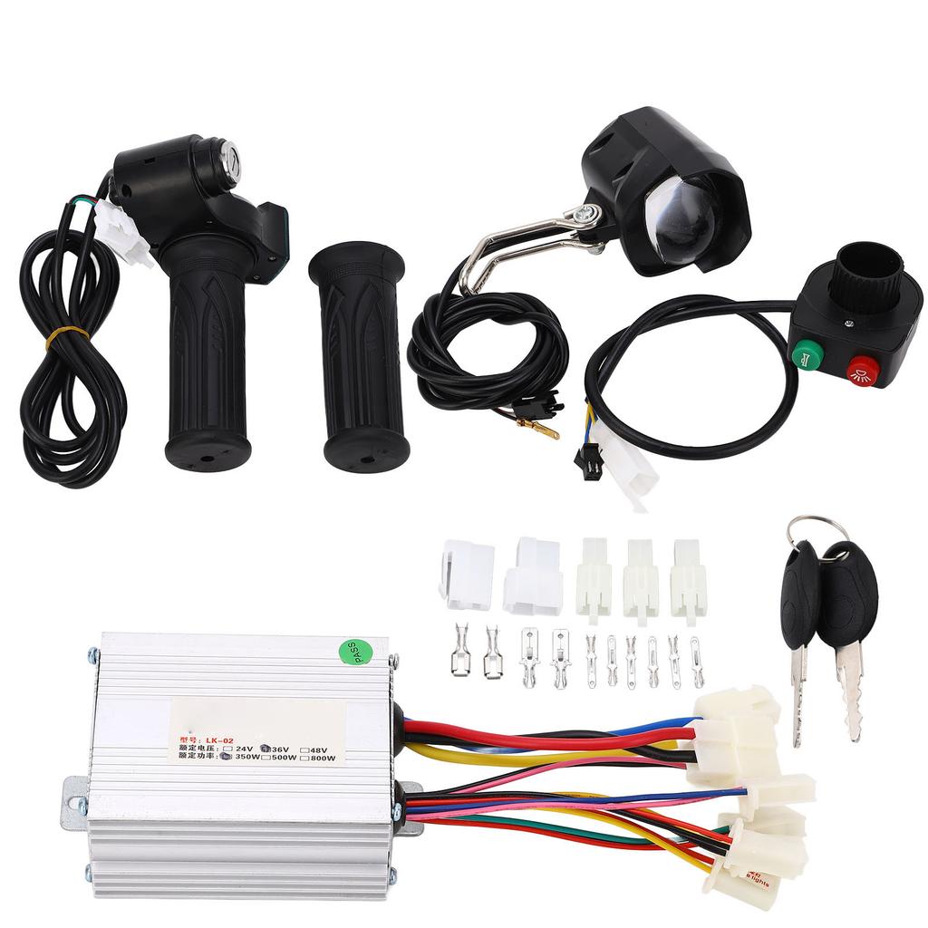 Electric Bike Conversion Kit 36V 350W Heat Dissipation Headlight Switch Electric Bike Motor