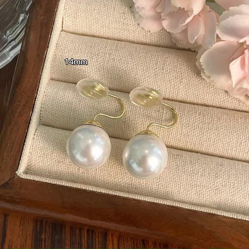 Элегантные круглые серьги с жемчугом Шицзя для женщин — стильный дизайн с клипсами