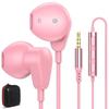 ASKUBSKU Earphones Wired Earphones with Microphone 3.5mm Jack 4 Poles Remote Control Operation Call Support Volume Control Inner Ear Stereo Earphones