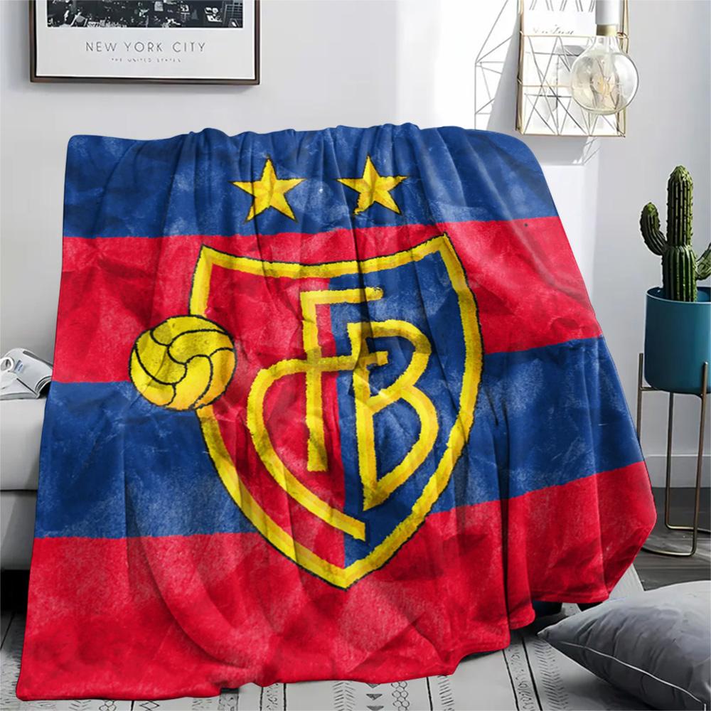 1Pc FC Basel Print Flannel Blanket High Quality Warm Comfortable Cover for All Seasons Perfect for Gifts Home Decor