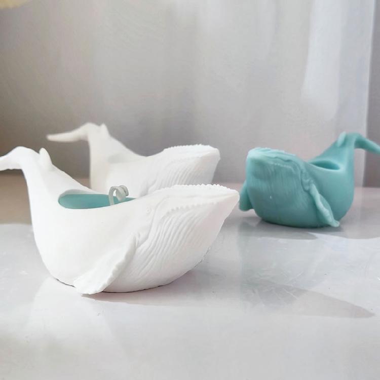 Candle Holder Mold Candle Cup Mold Craft Molds Whale Shape Candle Base Molds Silicone Crafting Moulds for Resin Crafting