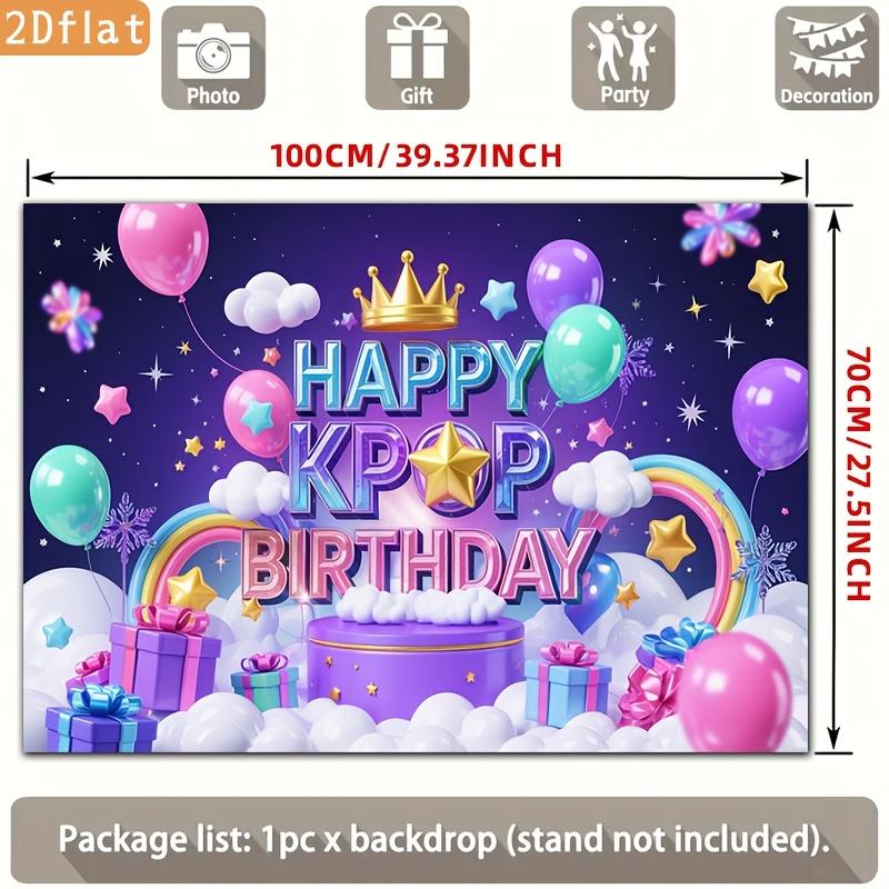 Polyester material background cloth. Celebratory K-pop birthday celebration.for party decoration, family, farm, club, garden.