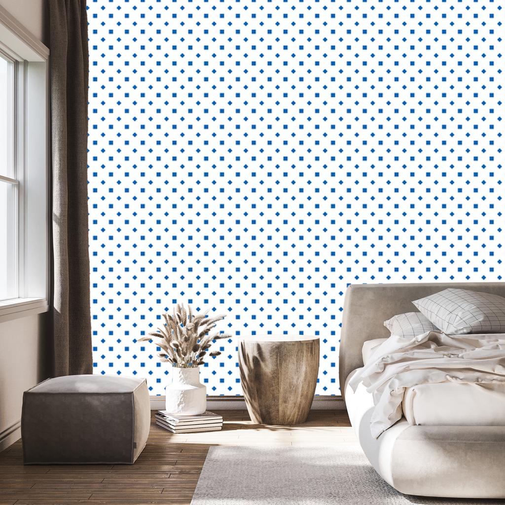 White and Azure Dots Wallpaper for Living Room and Bedroom 50x1000