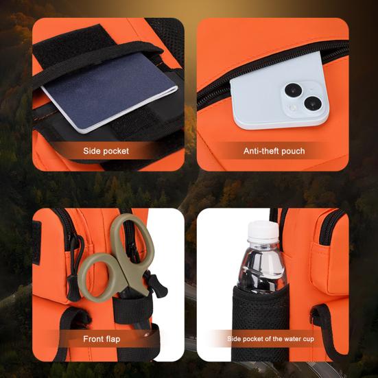 Нагрудная сумка-слинг Водонепроницаемый нейлон Портативная Большая вместимость Для активного отдыха Путешествий Кемпинга Рыбалки Спорта Бега Сумка через плечо Одноплечевая сумка
