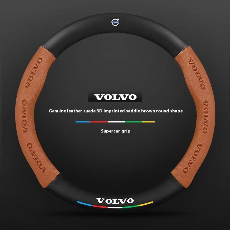 Car Steering Wheel Cover For Volvo XC40 XC60 XC70 XC90 C30 C40 S60 S80 S90 V40 V60 V90 ES90 Suede 38cm Anti-Slip Car Accessories