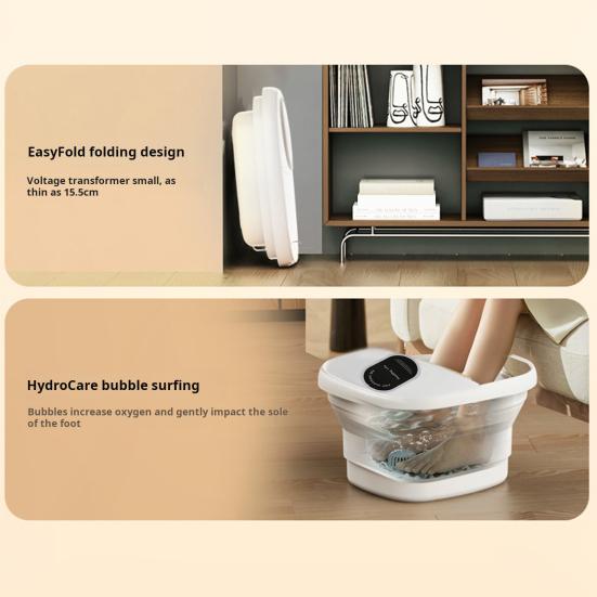 Складная ванна для ног с подогревом, красным светом, функцией таймера, контролем температуры, компактный размер, массажер для снятия стресса