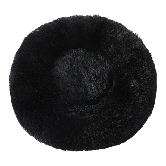 Donut Pet Bed Fluffy Round Cat Bed with Anti-Slip Bottom Cozy Shaggy Plush Dog