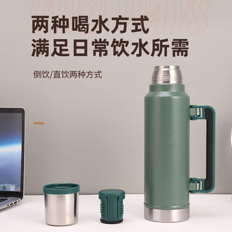 Stainless Steel Insulated Travel Water Bottle With Handle 1000ml 1400ml 1900ml Outdoor Hiking Gym Camping
