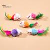 3/5/12Pcs Cat Mouse Toys Faux Fur Cat Mice Toy with Feather Tail Interactive Mini Furry Mouse with Rattle Sounds for Indoor Cat