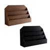 Greeting Card Display Stand Wooden 3-Tier Storage Rack with Rustic Brown Finish Large Capacity Postcards Stickers Organizer