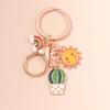Милые радужные брелоки Эмалевые растения Кактусы Солнце Брелоки Сувенирные подарки для женщин мужчин Ключи от машины Сумки Подвески Брелоки