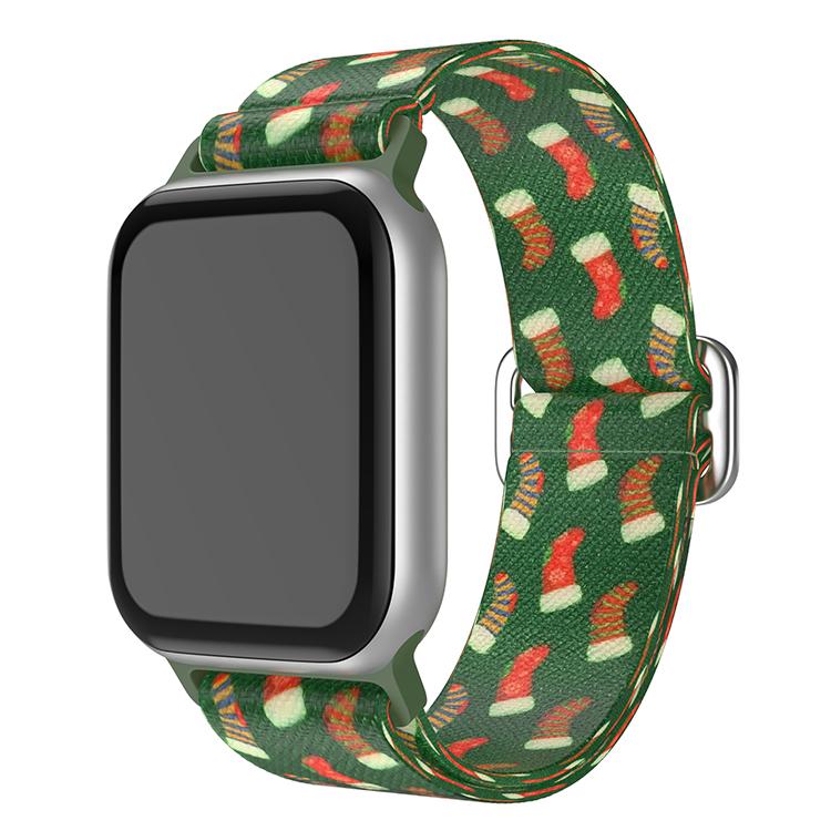 Рождественские ремешки для Apple Watch ultra2 3 49мм 40мм 41мм 44мм 45мм 46мм Эластичный браслет correa iWatch Series 11 10 9 8 SE