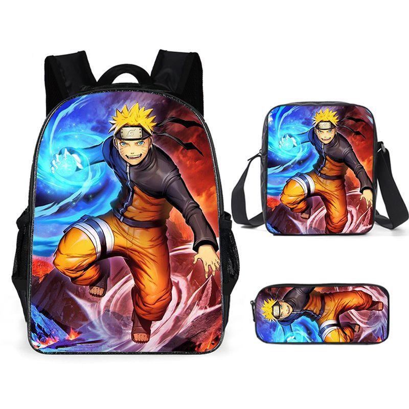 Naruto Naruto Surrounding Primary School Bag Cartoon Animation Backpack Satchel Pencil Case