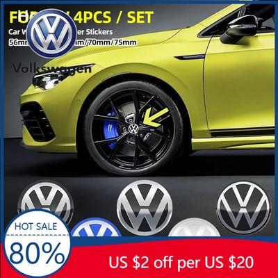 2026 Горячие Для VOLKSWAGEN VW 4 шт. 56/60/65/70/75 мм Ступичные колпачки для колес автомобиля Наклейка Значок Для Volkswagen VW B5 GTI Golf 5 7 Caddy