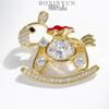 Брошь Bo Xin Yun со знаком Зодиака Лошадь: Роскошный аксессуар с инкрустацией бриллиантами и драгоценными камнями, идеальный подарок на день рождения.