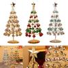 39cm/15.4Inch Elegant Mini Metal Artificial Christmas Tree with Colorful Bells Festive Tabletop Decor Fine Craftsmanship