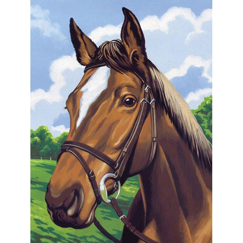 5D DIY комплект алмазной живописи «Лунный свет и лошадь в джунглях» Алмазная вышивка стразы украшения для дома