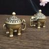 Mini Metal Backflow Incense Holder Elephant Cone Coil Incense Burner Ash Catcher with Lid, Aromatherapy Ornament Home Office Decoration