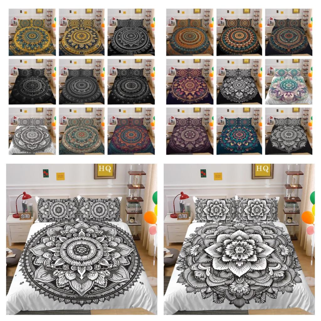 Модный комплект пододеяльников, элитный дизайн, украшение для спальни, наволочка с 3D принтом мандалы, домашнее постельное белье размера Twin King Size