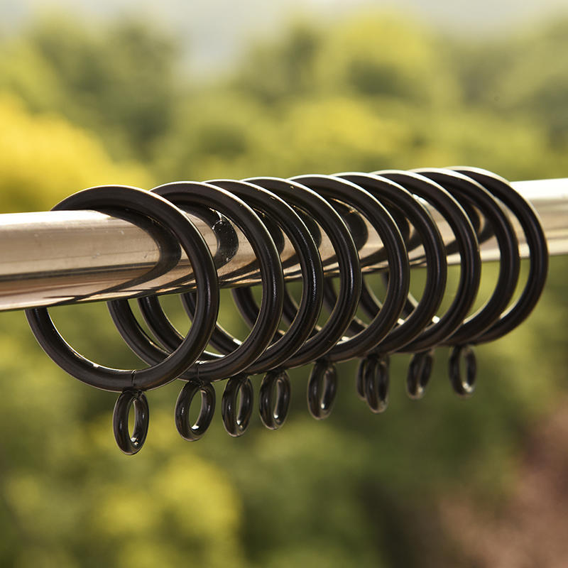 10 шт. черных металлических колец для штор, подвесные кольца для штор и карнизов, 5 размеров