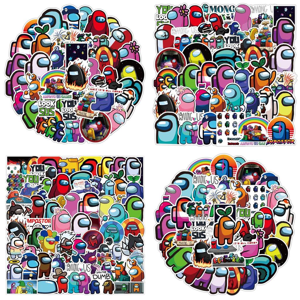 100pcs New Among Us Sticker Bomb Pack Diy Imposter Crew Set Game Decal Quality