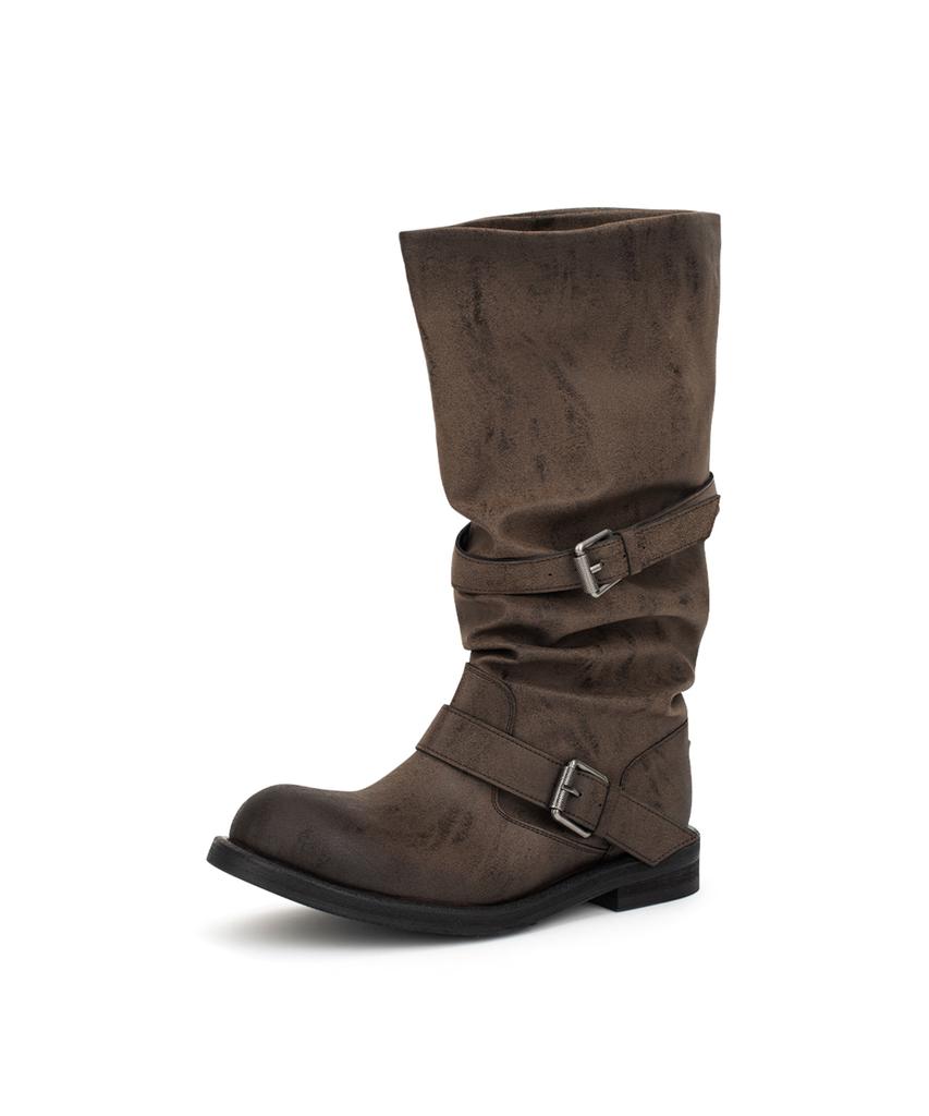 Negative Three (Men )Slouchy Long Boot_Washed Brown