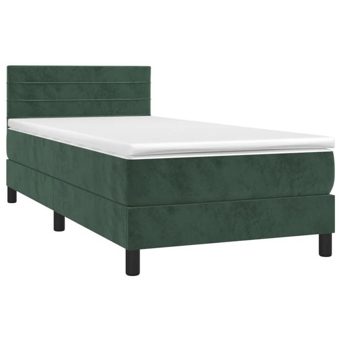 Maison Exclusive - Sommier à lattes de lit avec matelas Vert foncé 100x200 cm