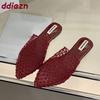 Мода Мода Балетки Тапочки Обувь Для Женщин Мюли Летние Пляжные Шлепанцы Женская Обувь Острый Носок Женские Балетки Тапочки Сандалии Обувь