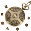 DND Dice Bronze Gear Pocket Watch Case Thick Waist Chain Bronze Dice Board Game