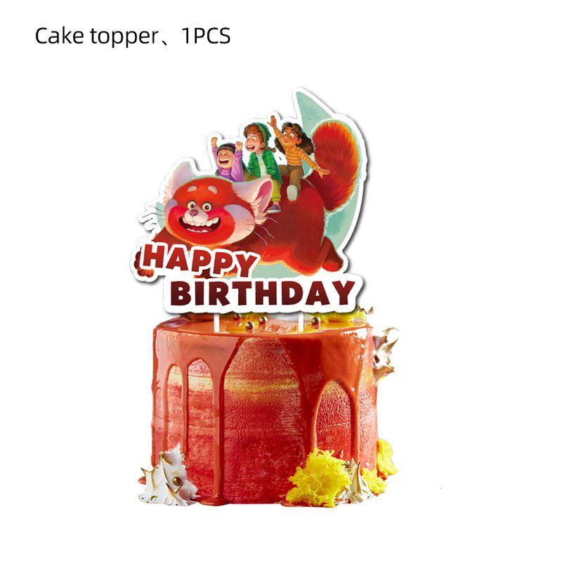 Красный День Рождения Вечеринка Мультяшные Украшения Баннеры Топпер для Торта Набор Шаров