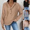 Autumn Winter Pullover Button Hooded Loose Long Sleeved Sweatshirt for Women Hoodies & Sweatshirts Women’s