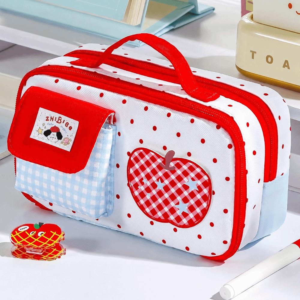 Large Opening Pen Bag Large Capacity Stationery Bag Sweet Pencil Case Gift