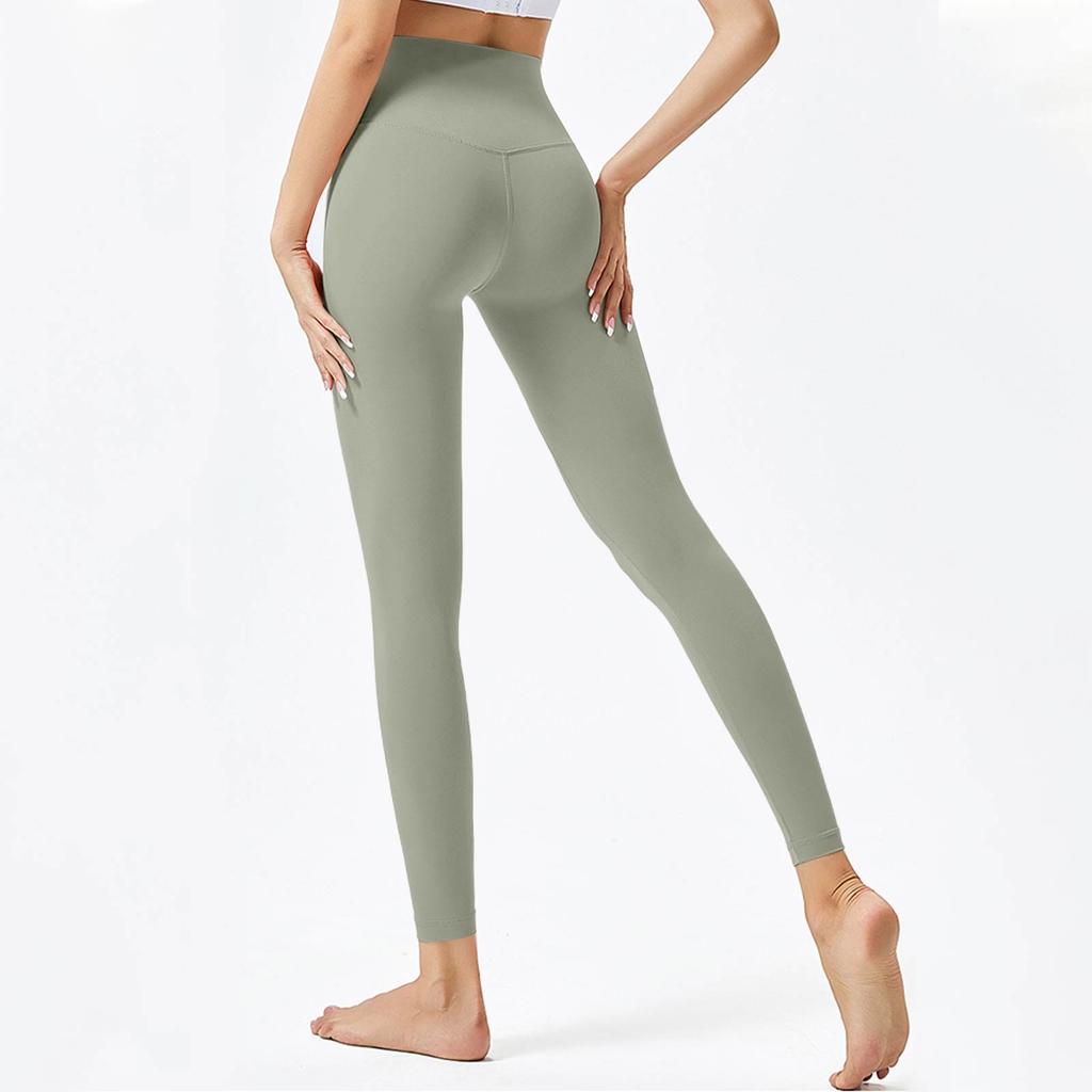 Женские модные однотонные штаны для йоги с высокой талией, узкие спортивные штаны для фитнеса