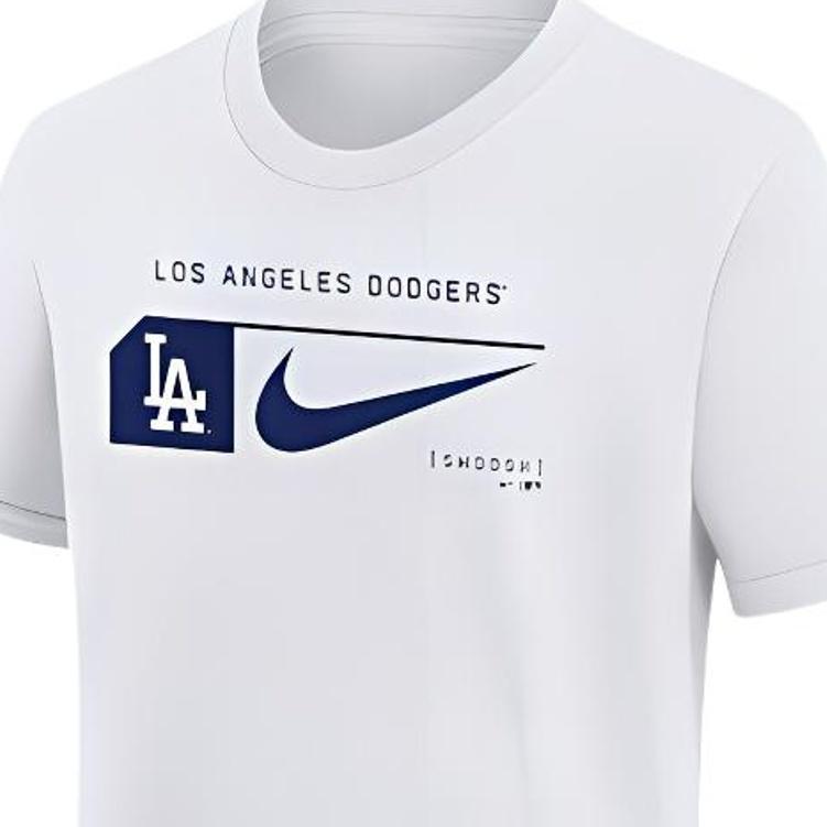 Nike Футболка MLB Los Angeles Dodgers Simple Logo Print Crew Neck Casual Short Sleeve Kids Tops White 3Z3B7NMB2-LAD